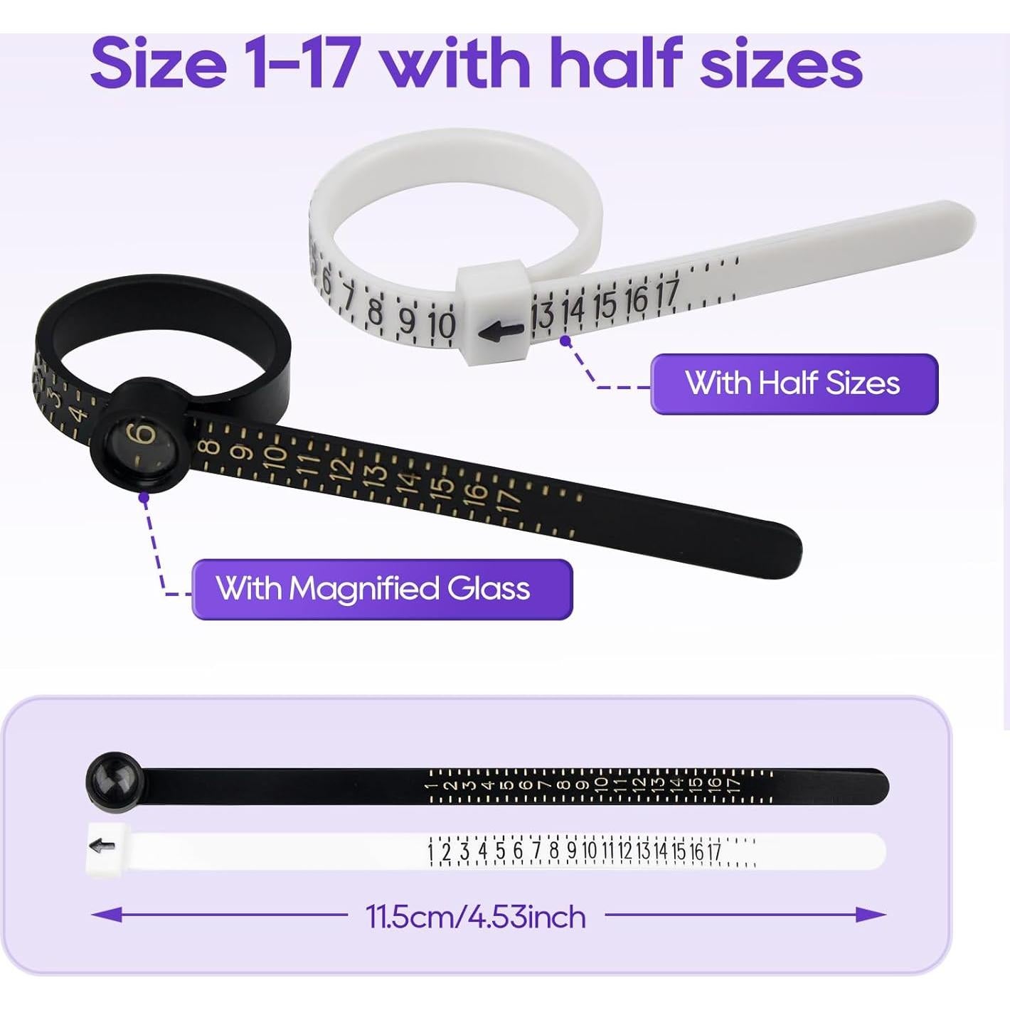 Kit de Medición de Tallas de Anillos Xyinxy 27 Piezas Acero Inoxidable