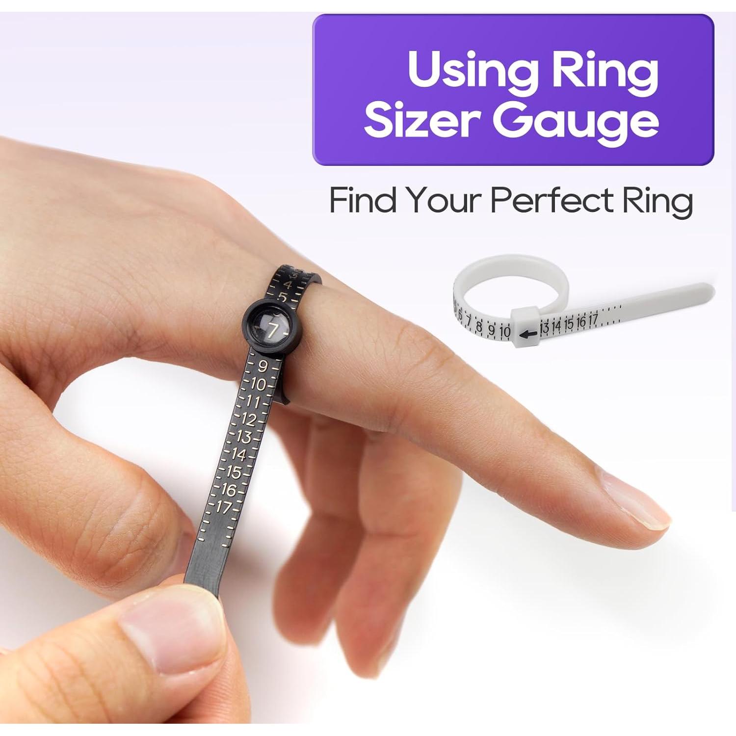 Kit de Medición de Tallas de Anillos Xyinxy 27 Piezas Acero Inoxidable