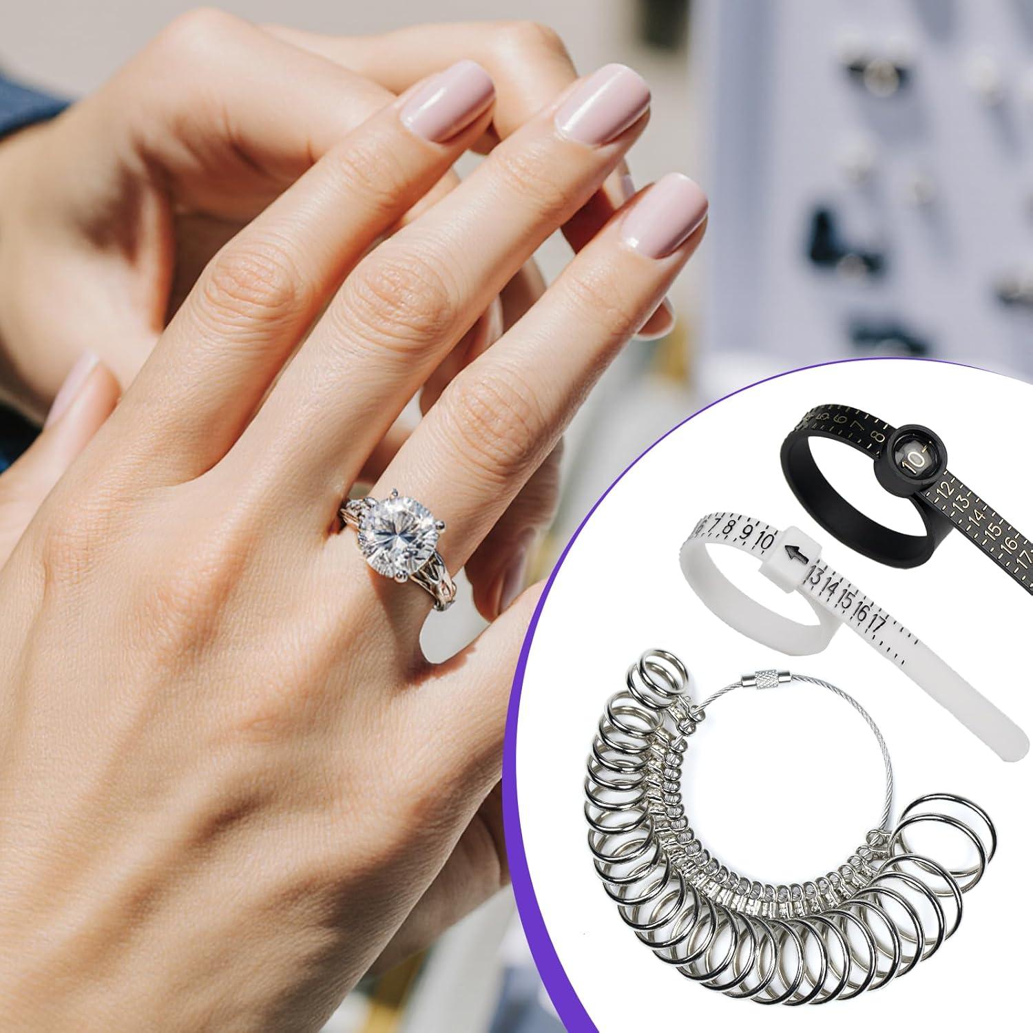 Kit de Medición de Tallas de Anillos Xyinxy 27 Piezas Acero Inoxidable