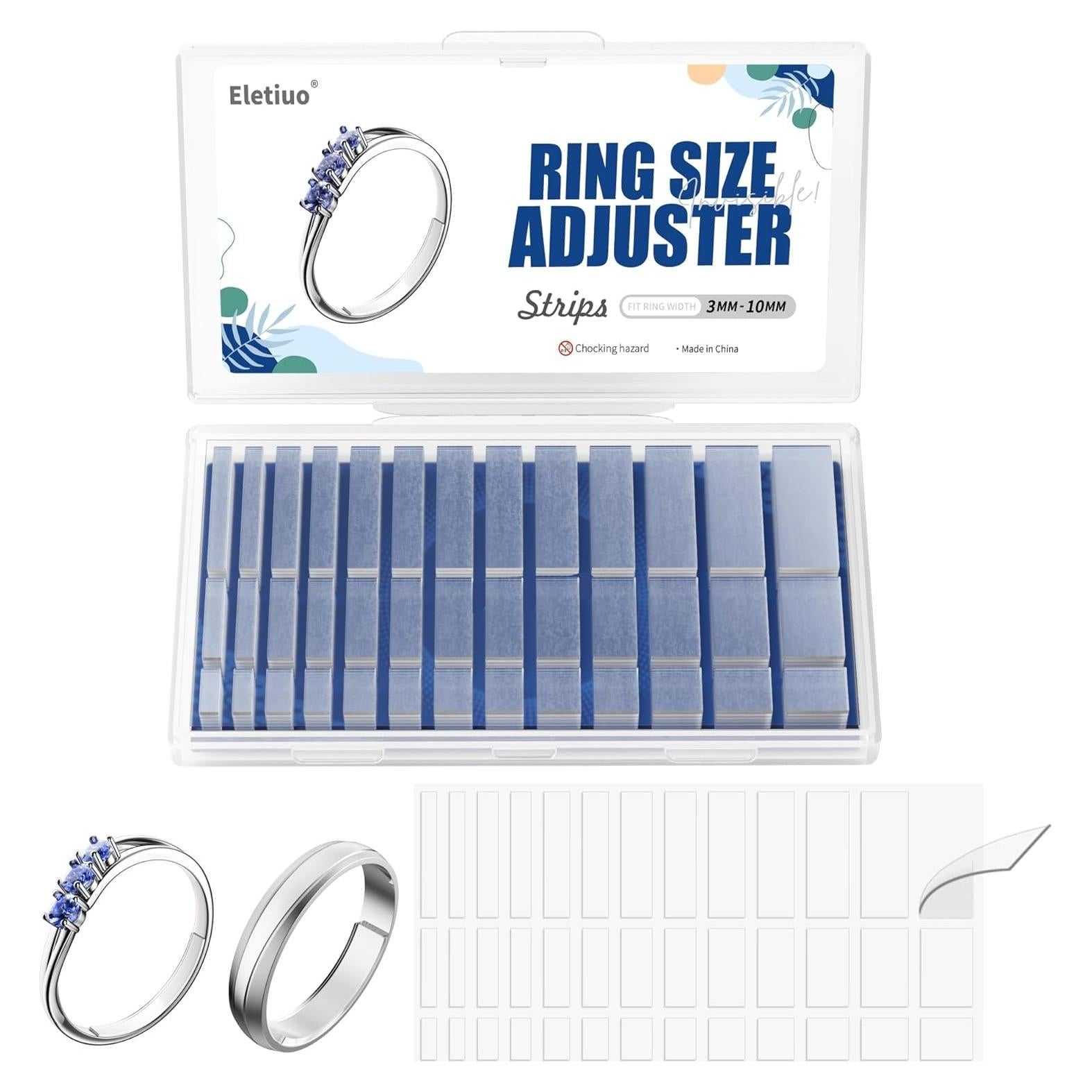 Ajustador de Tamaño de Anillo ELETIUO - 234 Pcs Transparente