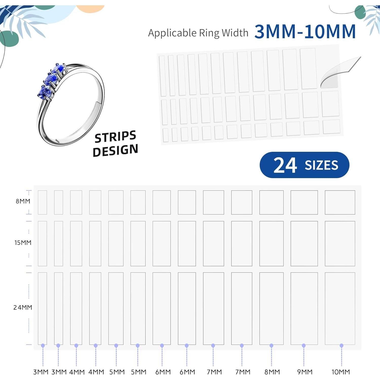 Ajustador de Tamaño de Anillo ELETIUO - 234 Pcs Transparente