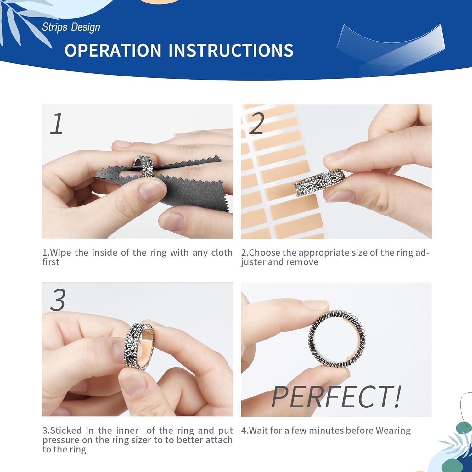 Ajustador de Tamaño de Anillo ELETIUO - 234 Pcs Transparente