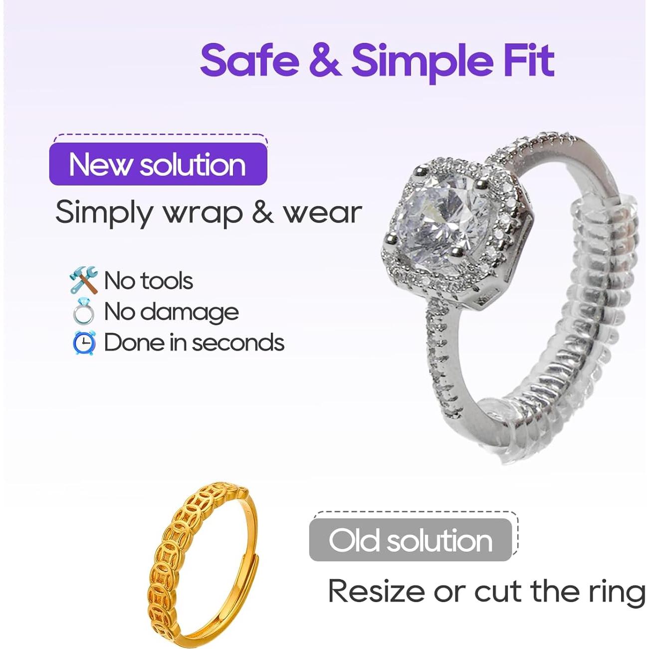 Paquete de 12 Ajustadores de Tamaño de Anillo TPU 2-6mm