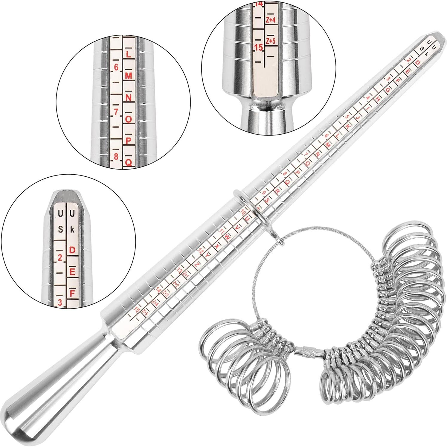 Kit de Medición de Tamaño de Anillo TUNQISM 27 Piezas