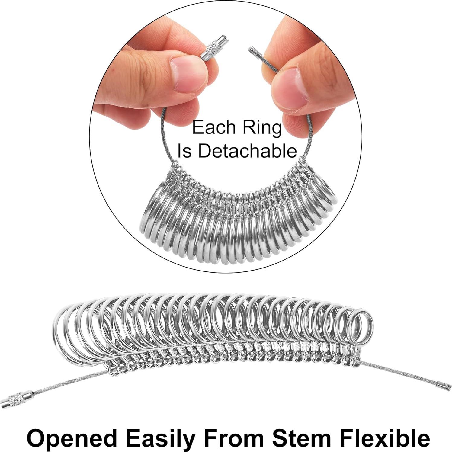 Kit de Medición de Tamaño de Anillo TUNQISM 27 Piezas