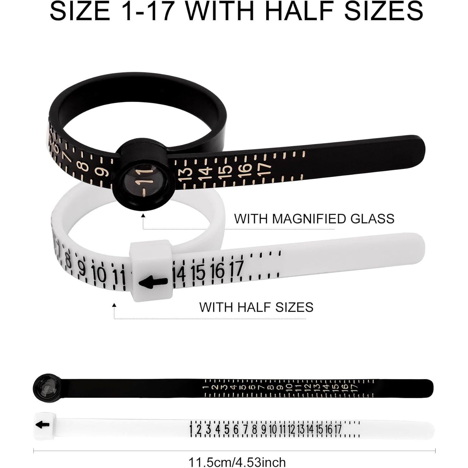 Kit de Medición de Tamaño de Anillo TUNQISM 27 Piezas