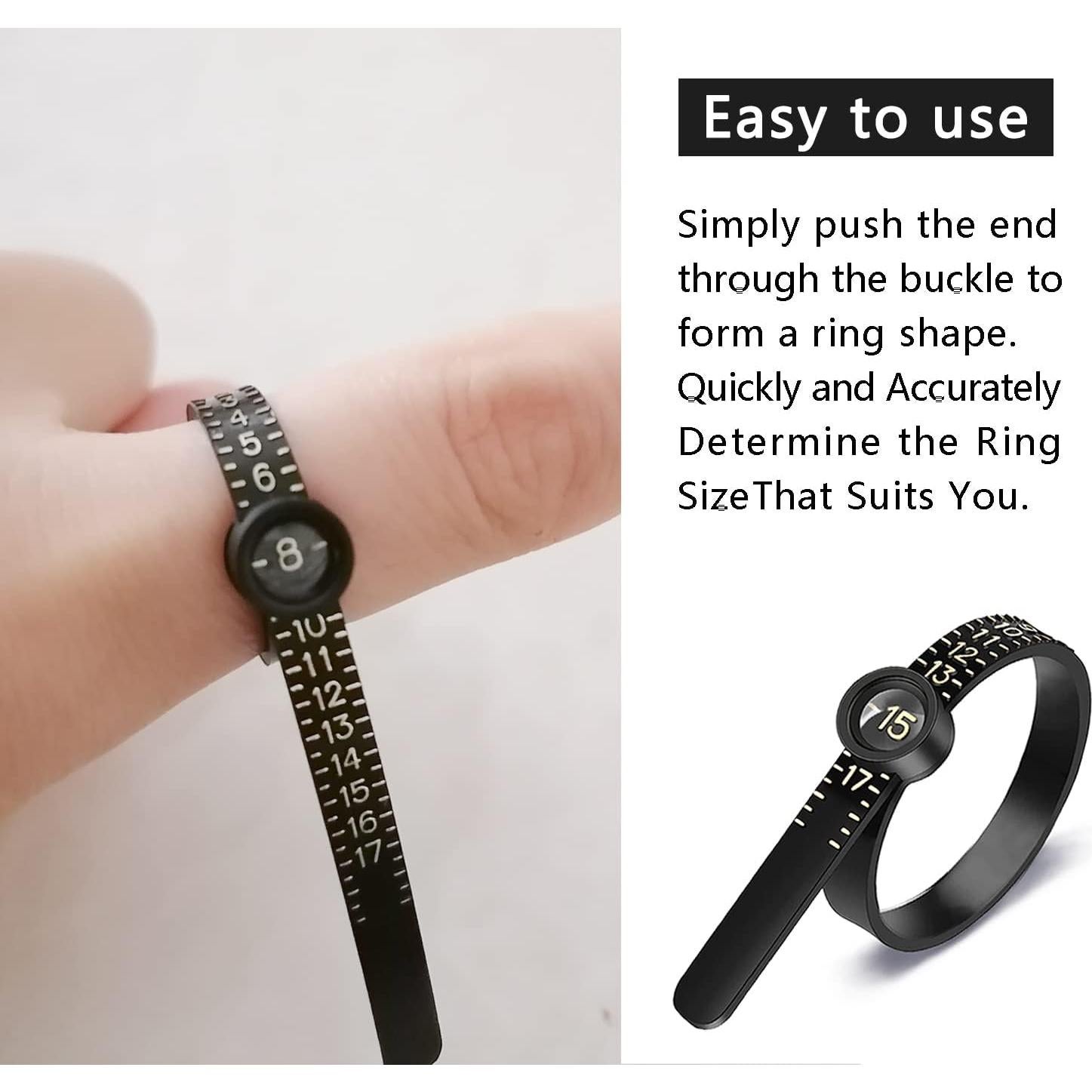 Medidor de Tamaño de Anillo JRONGHE con Cristal Ampliado