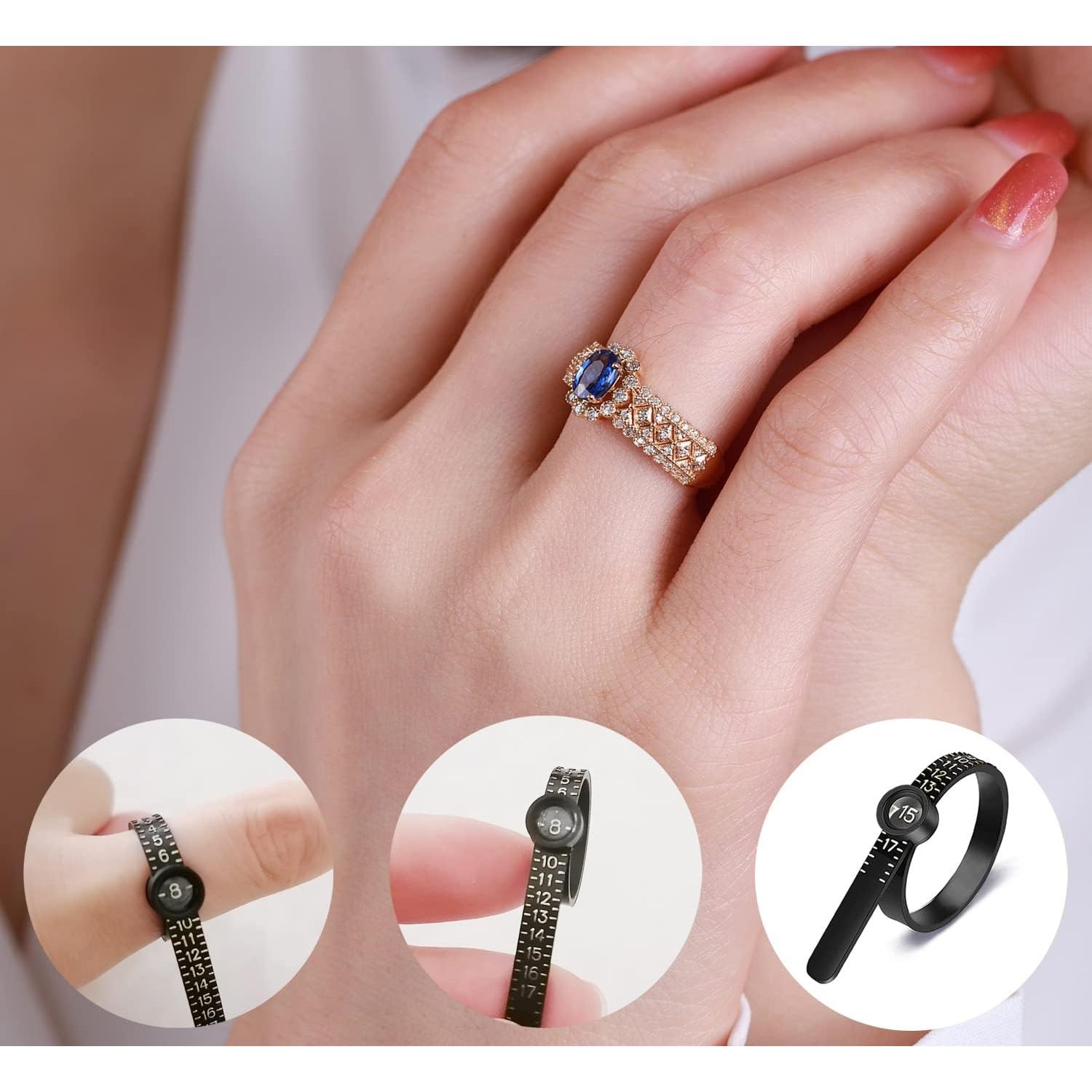 Medidor de Tamaño de Anillo JRONGHE con Cristal Ampliado