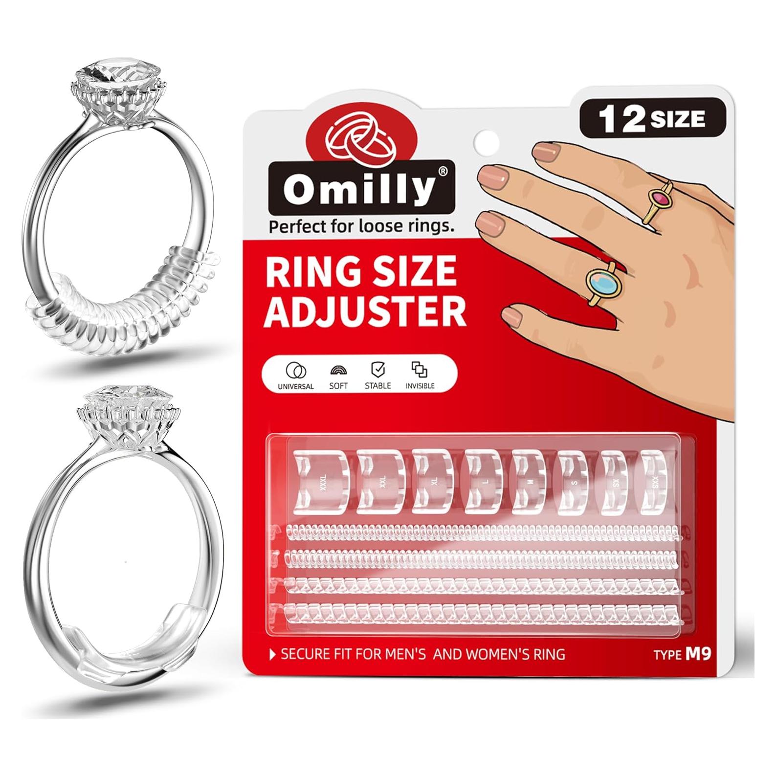 Ajustador de Tamaño de Anillo Omilly - 12 Tamaños, Invisible