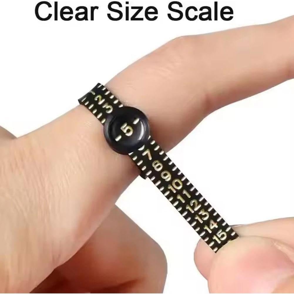 Ring Sizer Measuring Tool with Magnifier, Reusable Finger Size Measuring Tape with Magnified Glass, Jewelry Sizing Tools, Plastic Ring Sizer with Lens, US Code Circle (3)