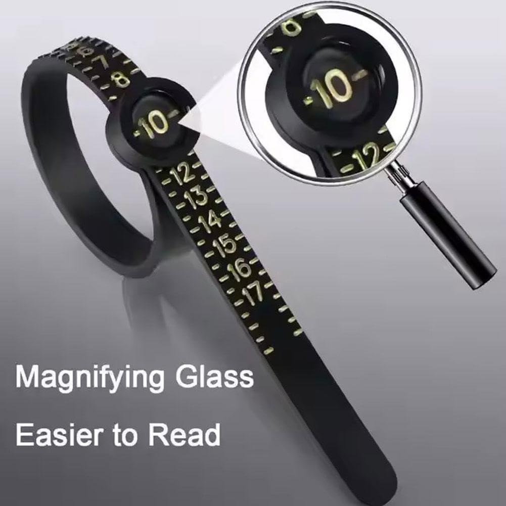 Ring Sizer Measuring Tool with Magnifier, Reusable Finger Size Measuring Tape with Magnified Glass, Jewelry Sizing Tools, Plastic Ring Sizer with Lens, US Code Circle (3)