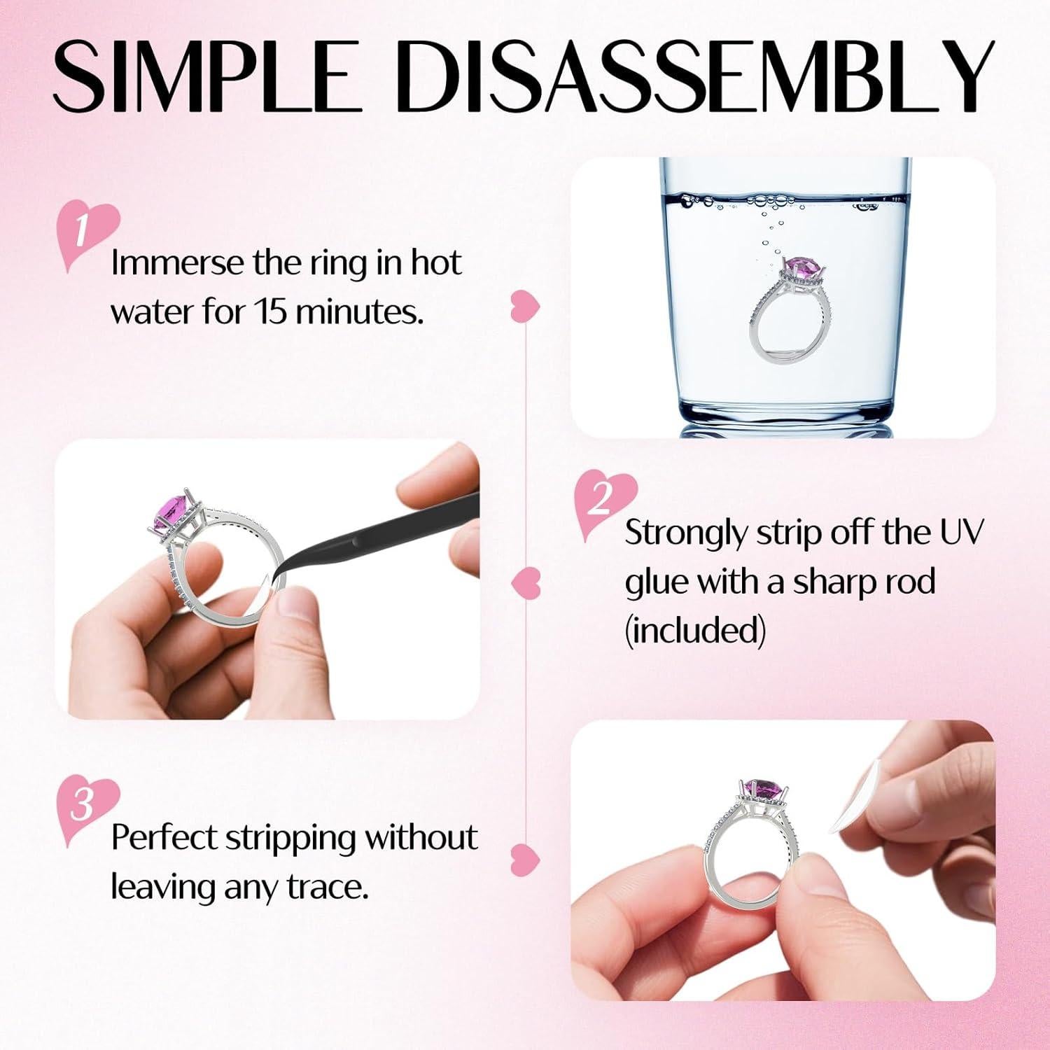 Kit Ajustadores de Anillos Akisey con Pegamento UV 20g