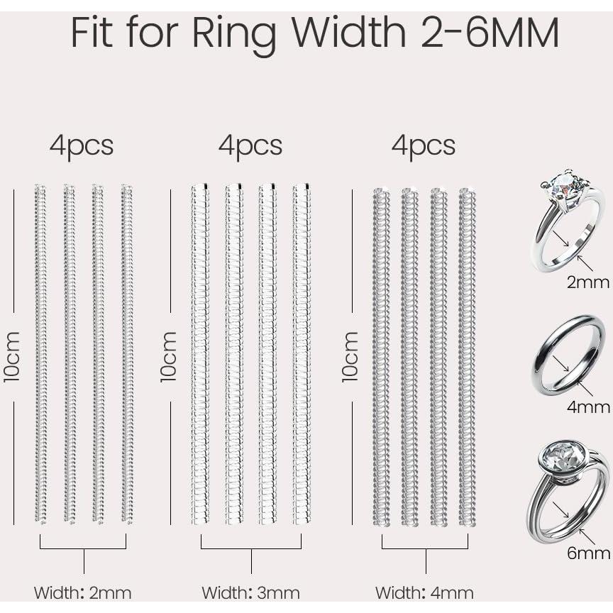 Ajustadores de Anillo Meowoo 12 pcs con Paño de Limpieza