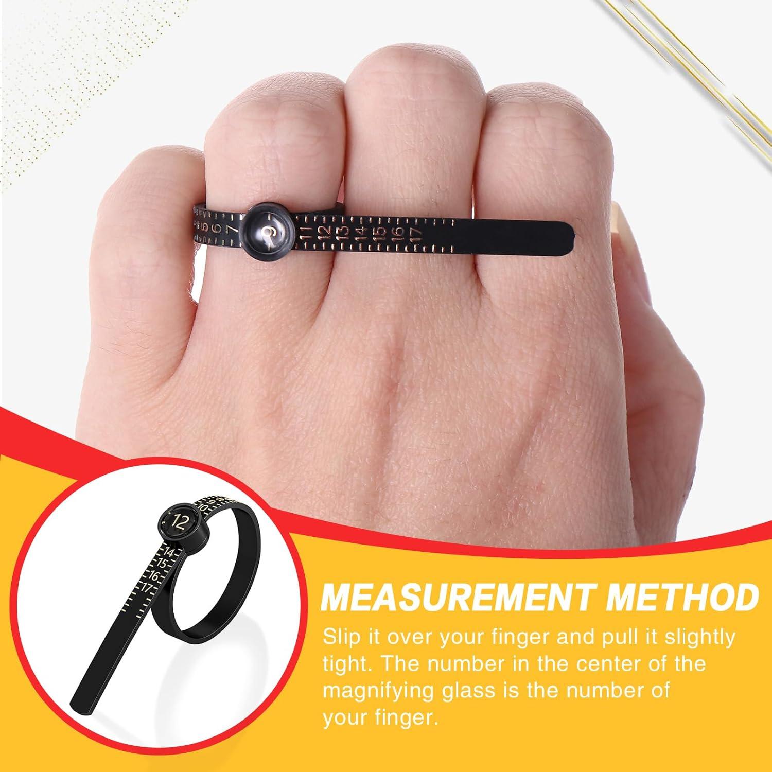 Medidor de Tamaño de Anillo Reutilizable Powbrace 2 Pack 1-17 US