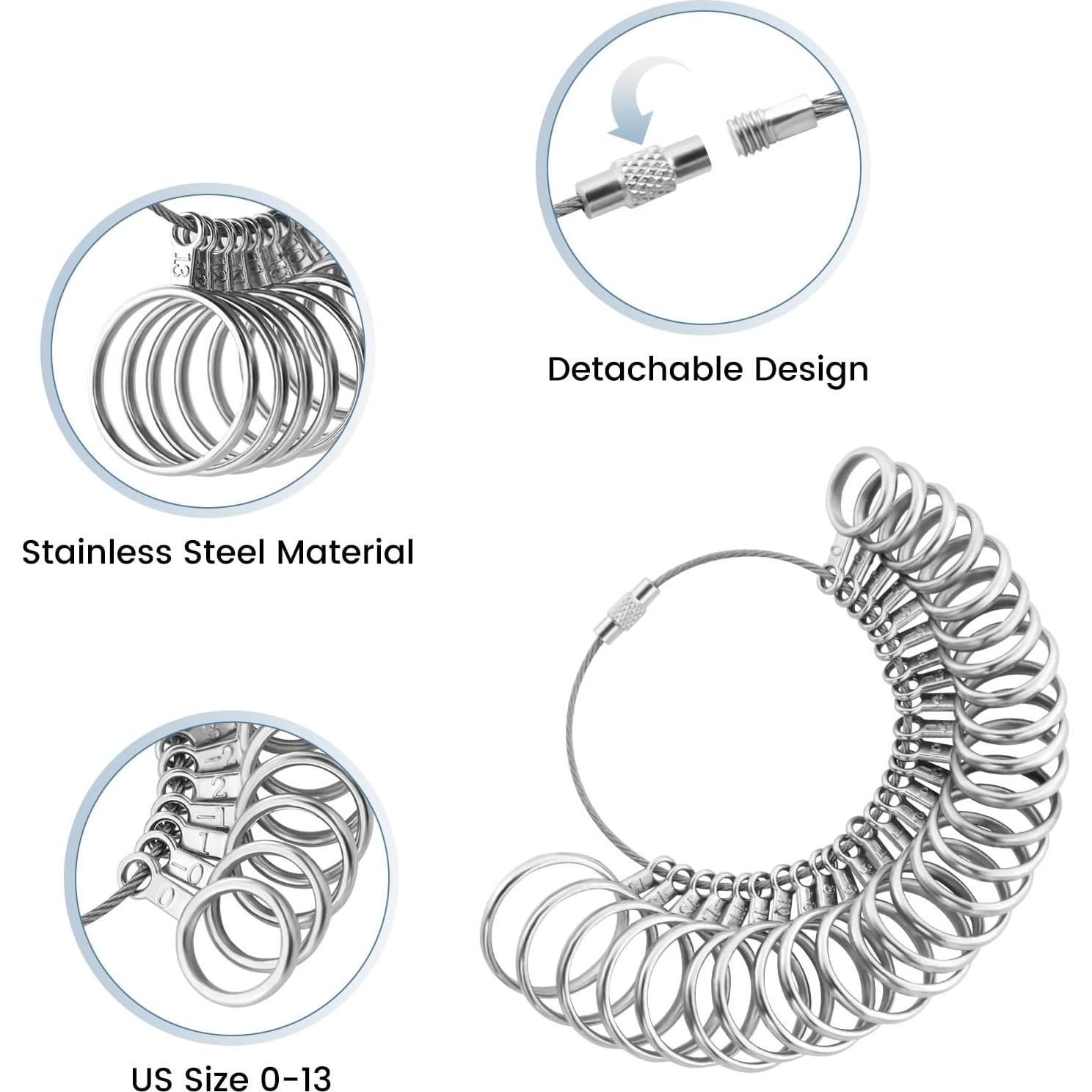 Juego de Herramientas para Medir Tallas de Anillos Pinsit - Calibrador y Mandril