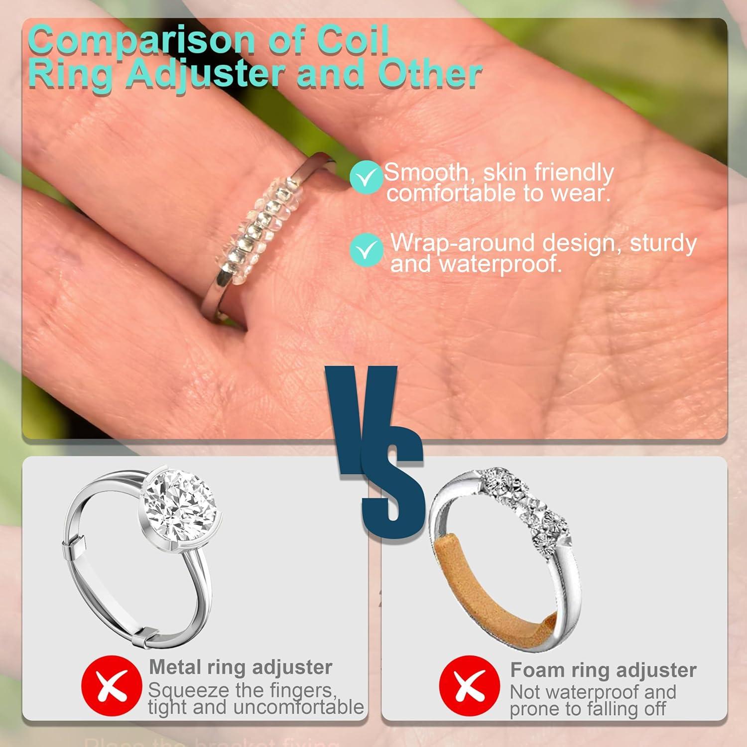 Ajustador de Tamaño de Anillo Kueroami - 12 Pcs Silicona Transparente