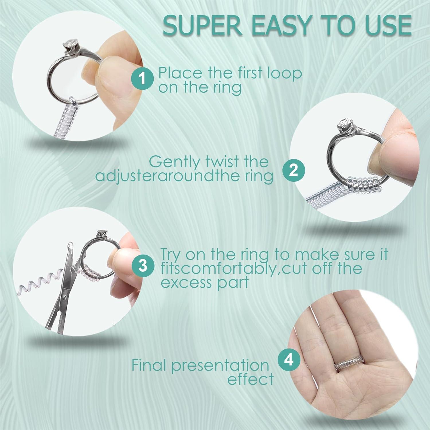 Ajustador de Tamaño de Anillo Kueroami - 12 Pcs Silicona Transparente