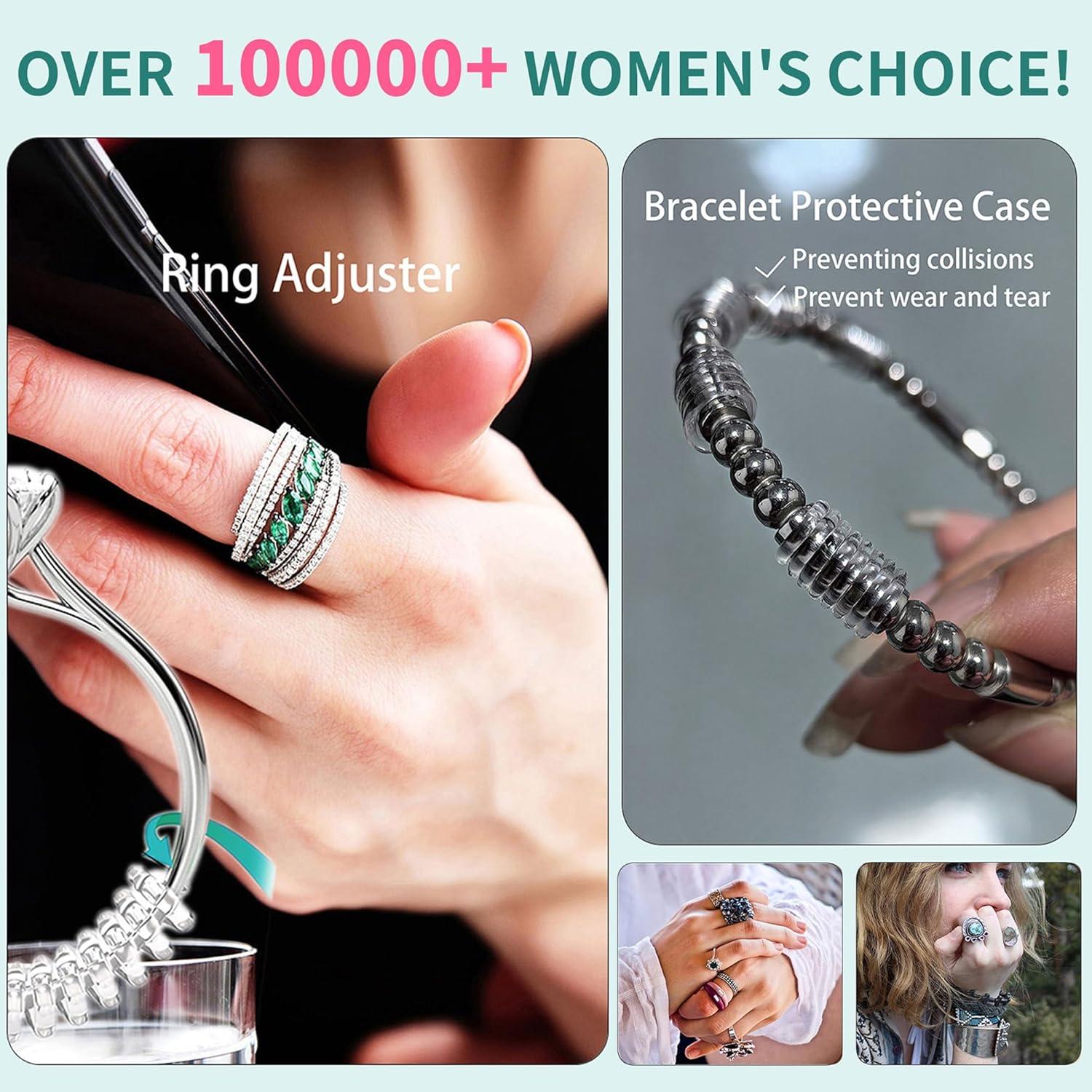 Ajustador de Tamaño de Anillo Kueroami - 12 Pcs Silicona Transparente