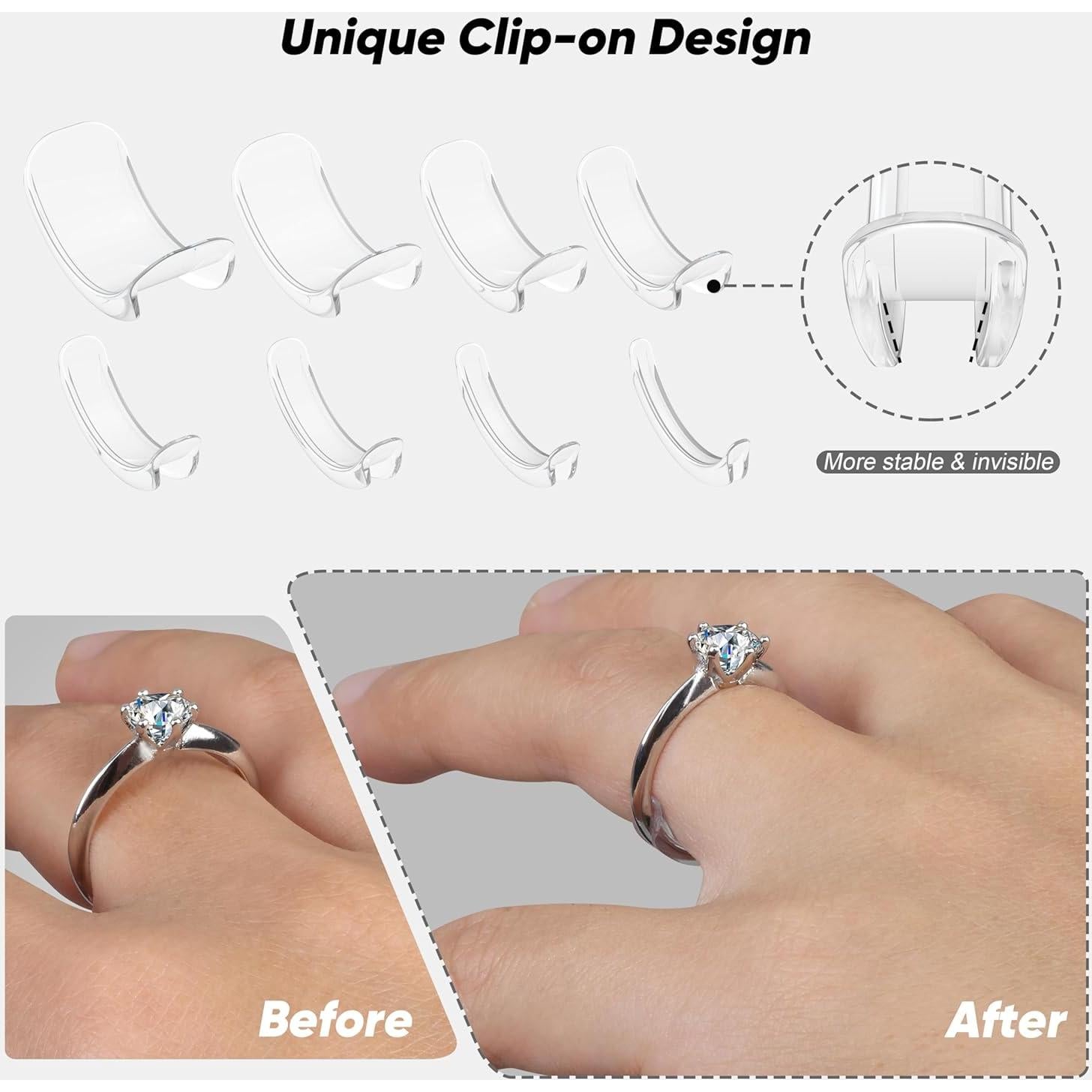 Ajustador de Tamaño de Anillo Likimar 8 Piezas para Anillos Sueltos