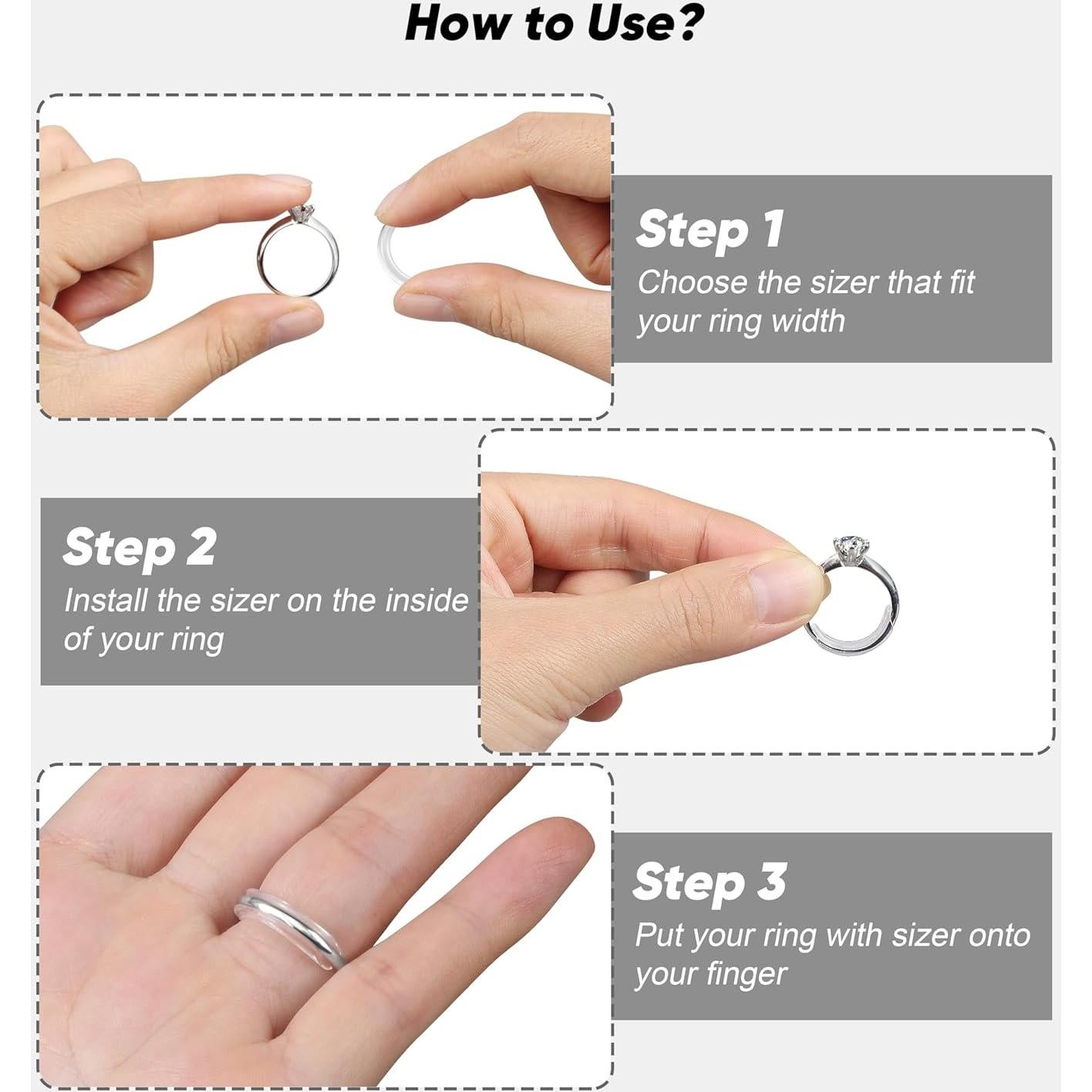 Ajustador de Tamaño de Anillo Likimar 8 Piezas para Anillos Sueltos