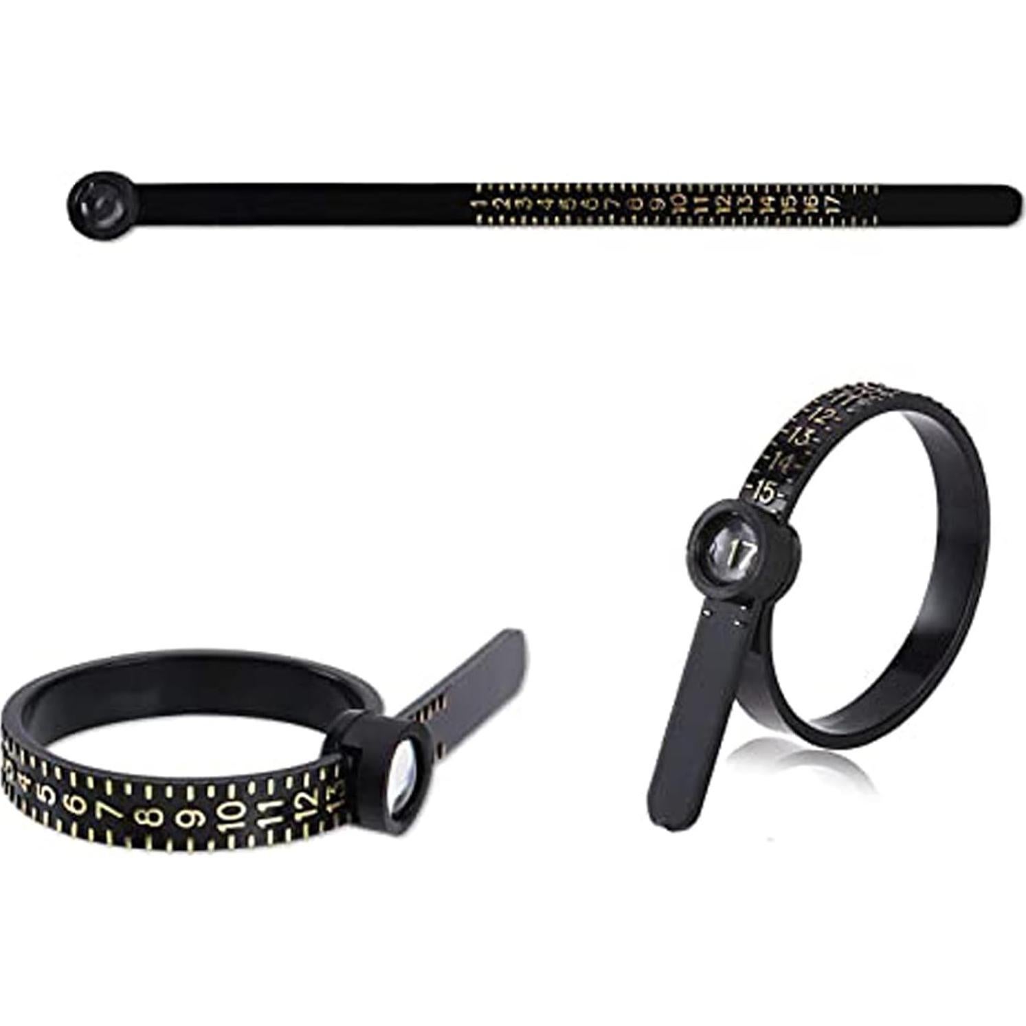 Medidor de Talla de Anillo Duxesuk con Lupa - Reutilizable 1-17