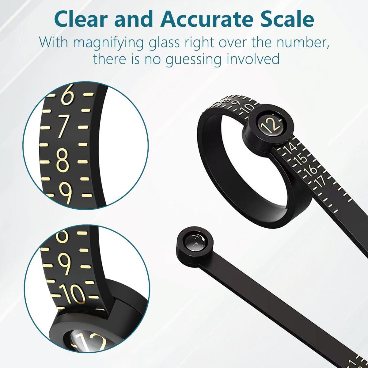 Juego de Medición de Tamaño de Anillo ZLQHHYL con Cristal Magnificado