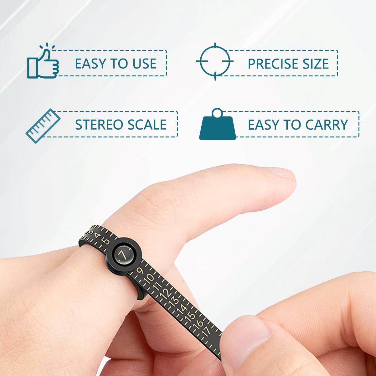 Juego de Medición de Tamaño de Anillo ZLQHHYL con Cristal Magnificado