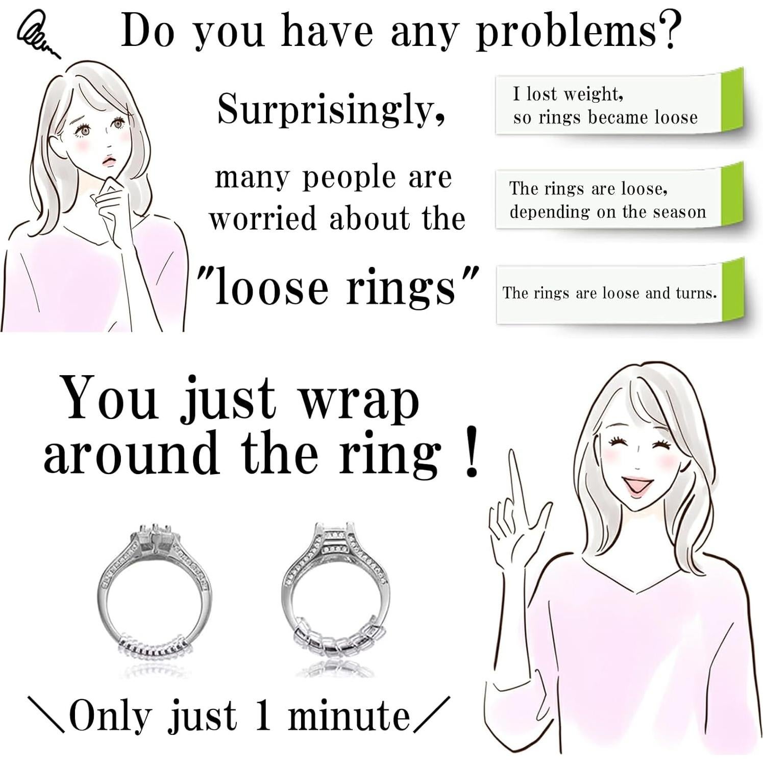 Ajustador de Tamaño de Anillo Moivi - 12 Piezas Silicona