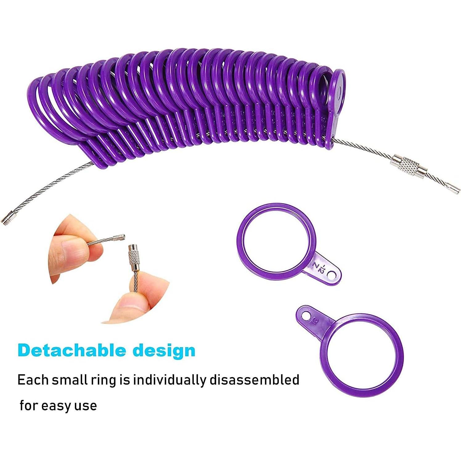 Juego de Medidores de Talla de Anillo EVSOFMLF - 1-15 US, Aluminio