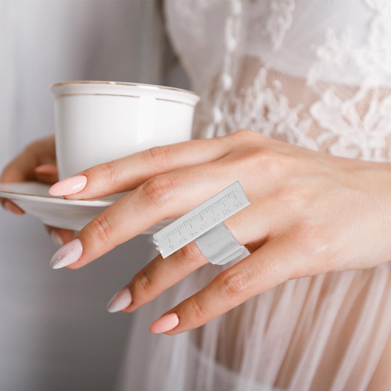 Regla de Medición de Anillos SUPVOX Acero Inoxidable 4x2.5cm