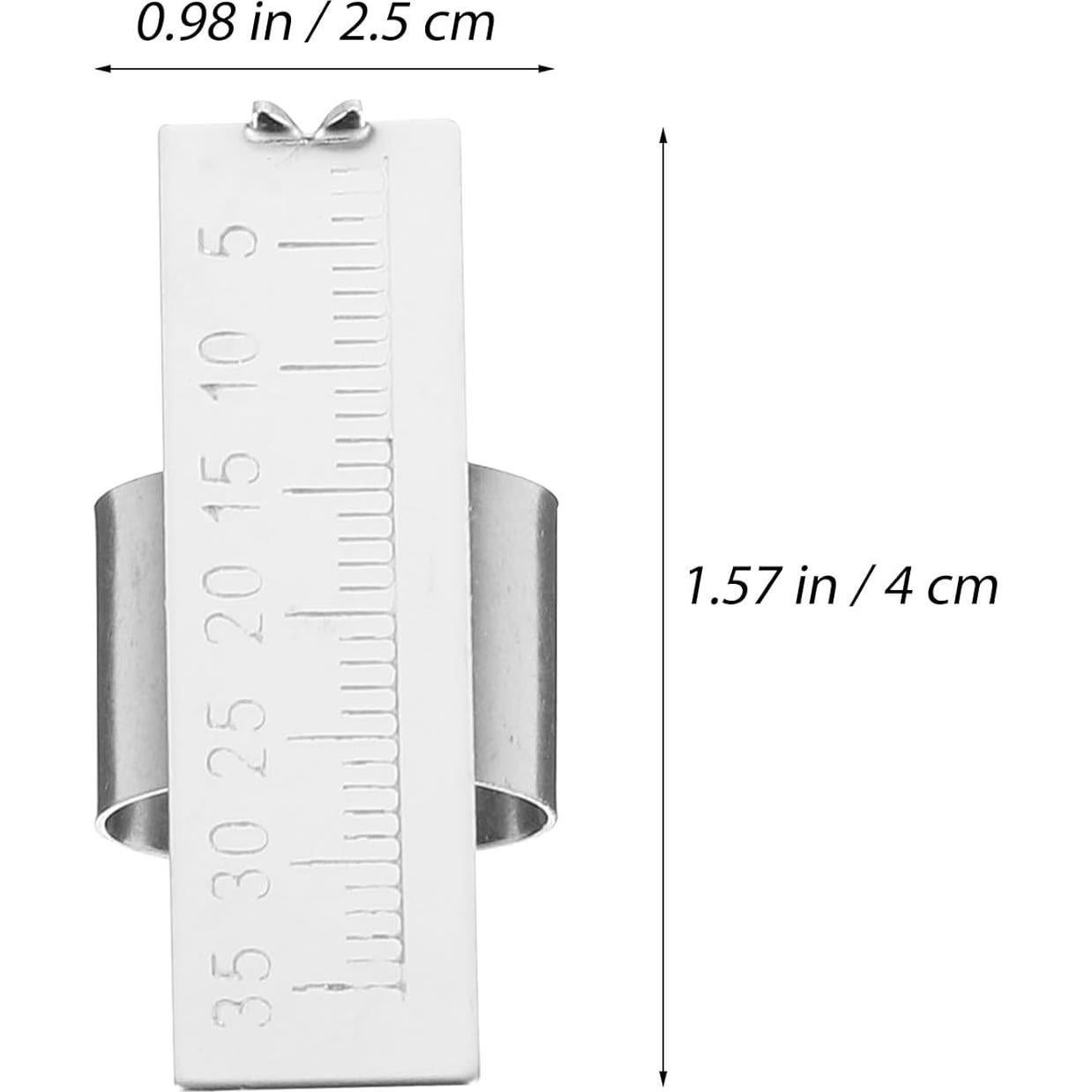 Regla de Medición de Anillos SUPVOX Acero Inoxidable 4x2.5cm