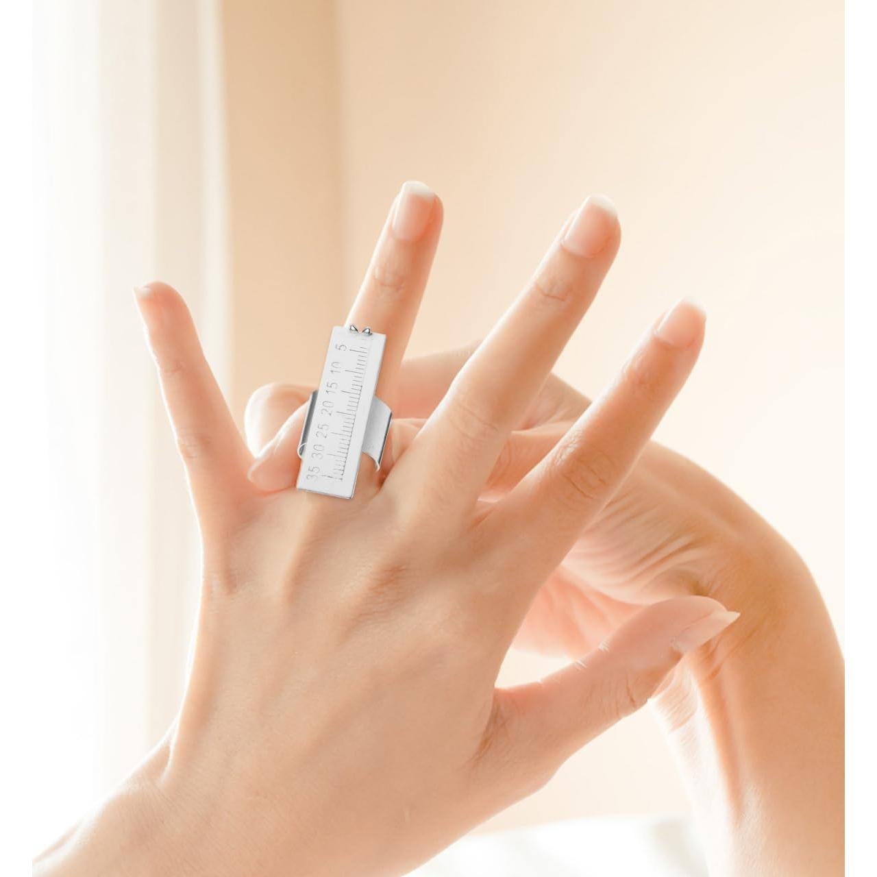 Regla de Medición de Anillos SUPVOX Acero Inoxidable 4x2.5cm