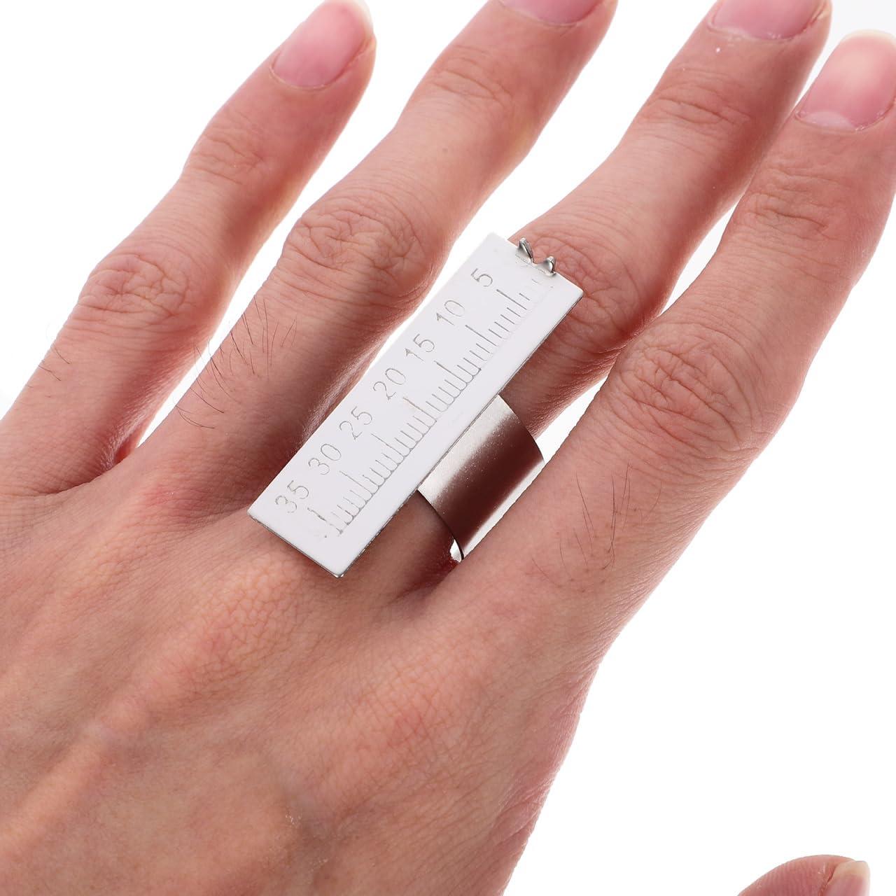 Regla de Medición de Anillos SUPVOX Acero Inoxidable 4x2.5cm