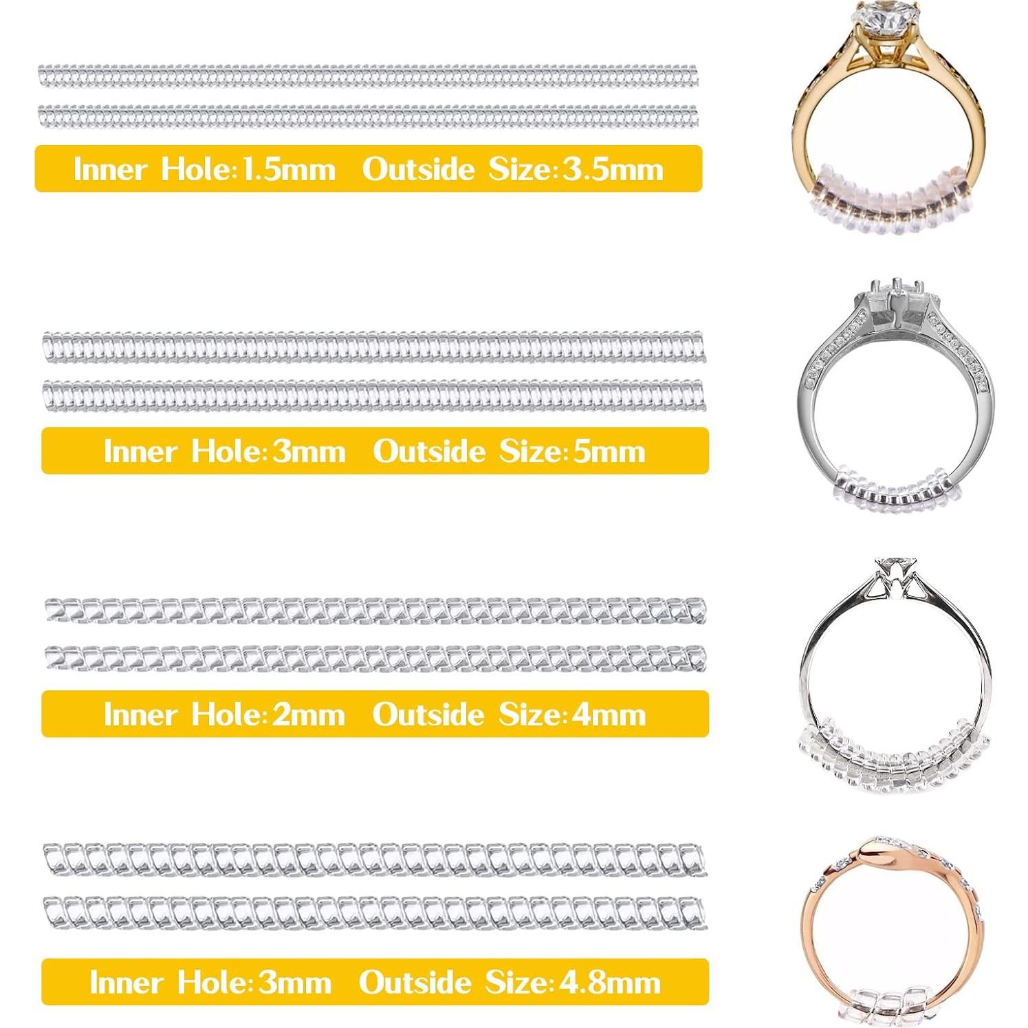 Ajustadores de Tamaño de Anillo Transparentes LNAUJS - 12 Piezas