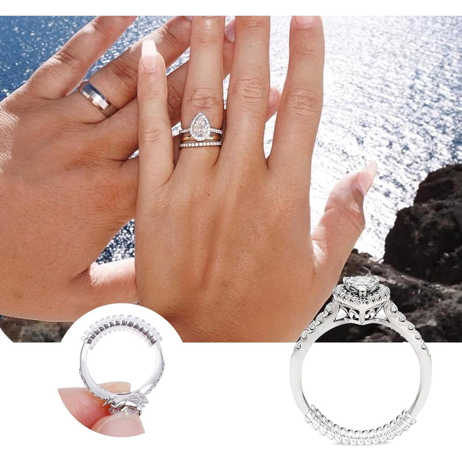 Ajustadores de Tamaño de Anillo Transparentes LNAUJS - 12 Piezas