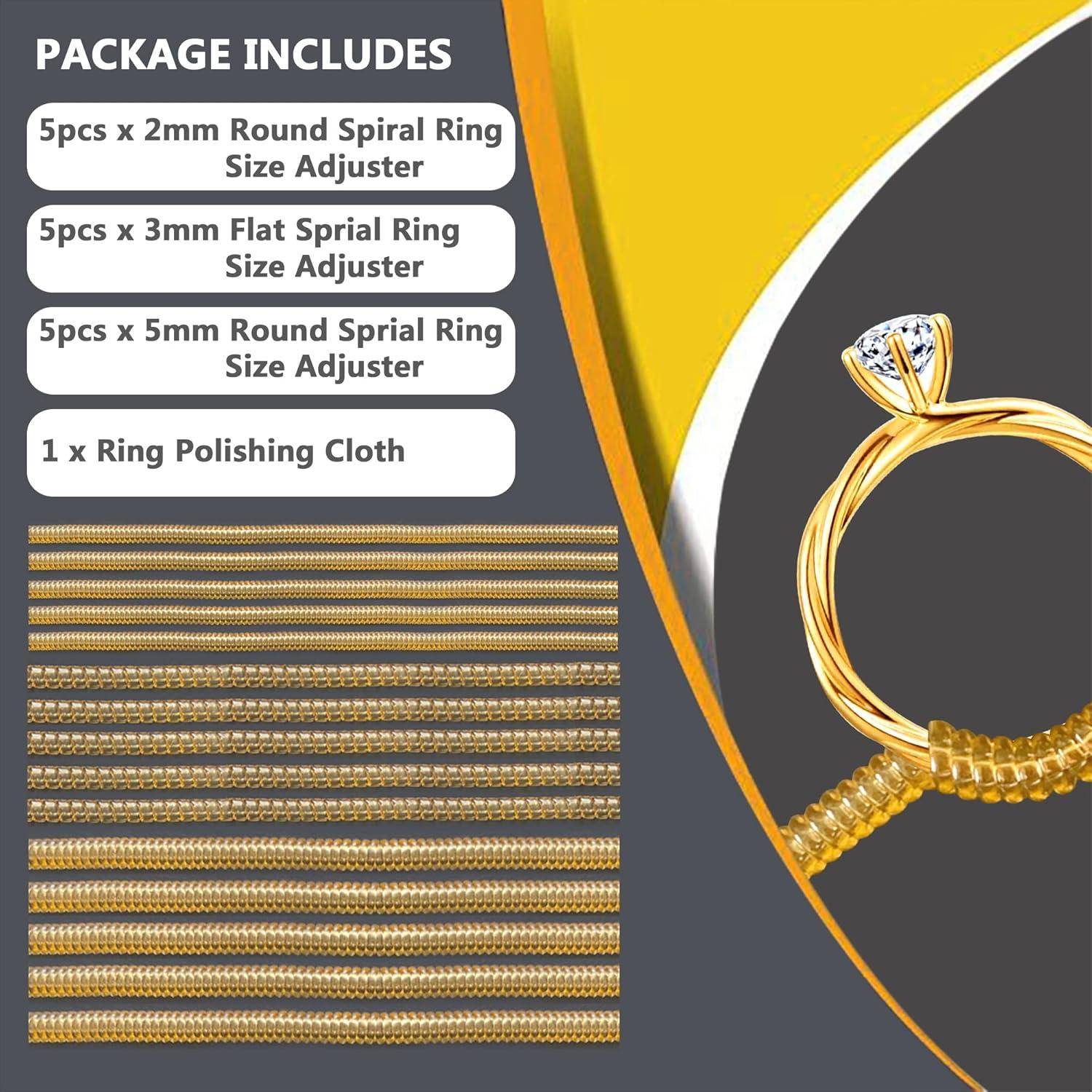 Ajustadores de Anillos Silicona Dorada 15pcs ENHONG