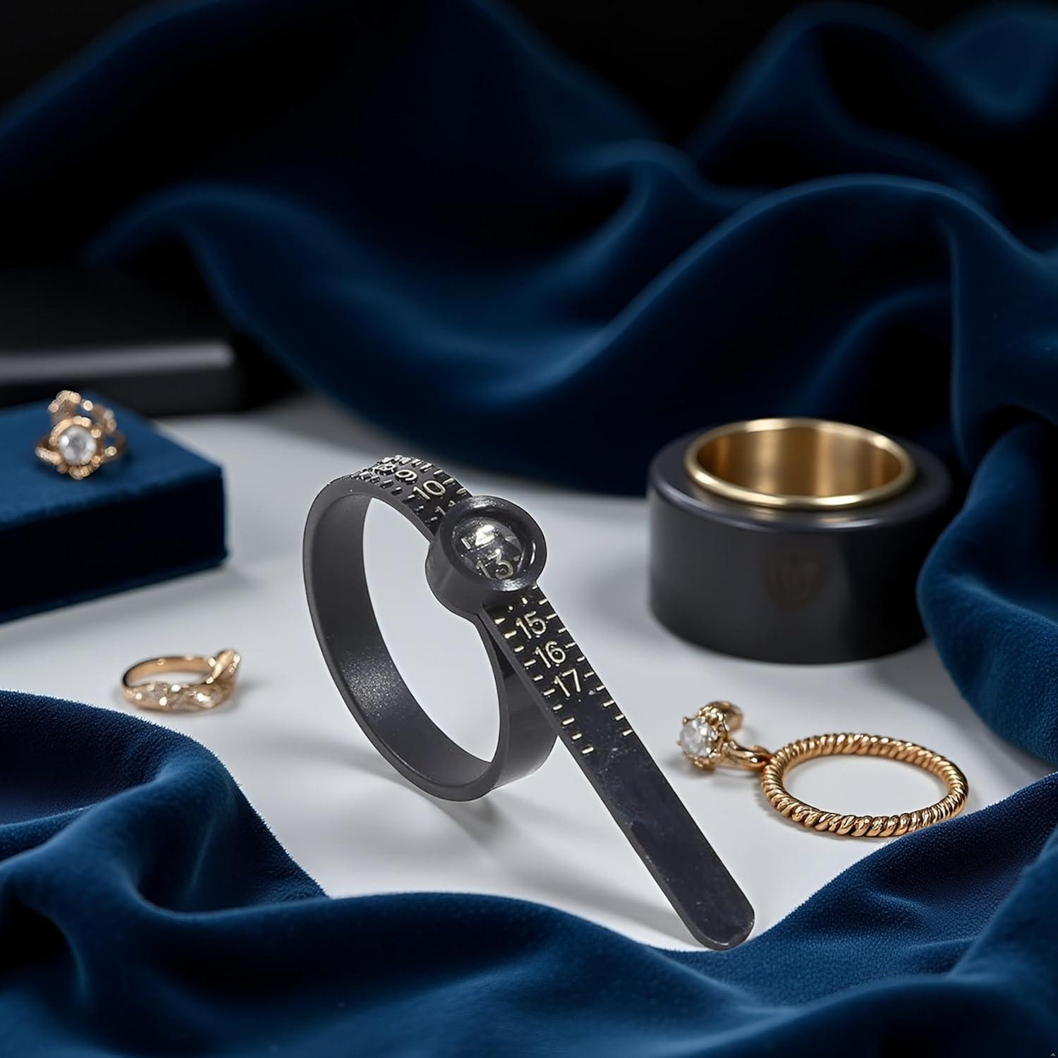 Medidor de Anillos Reutilizable Enyolidimk 1-17 con Lupa