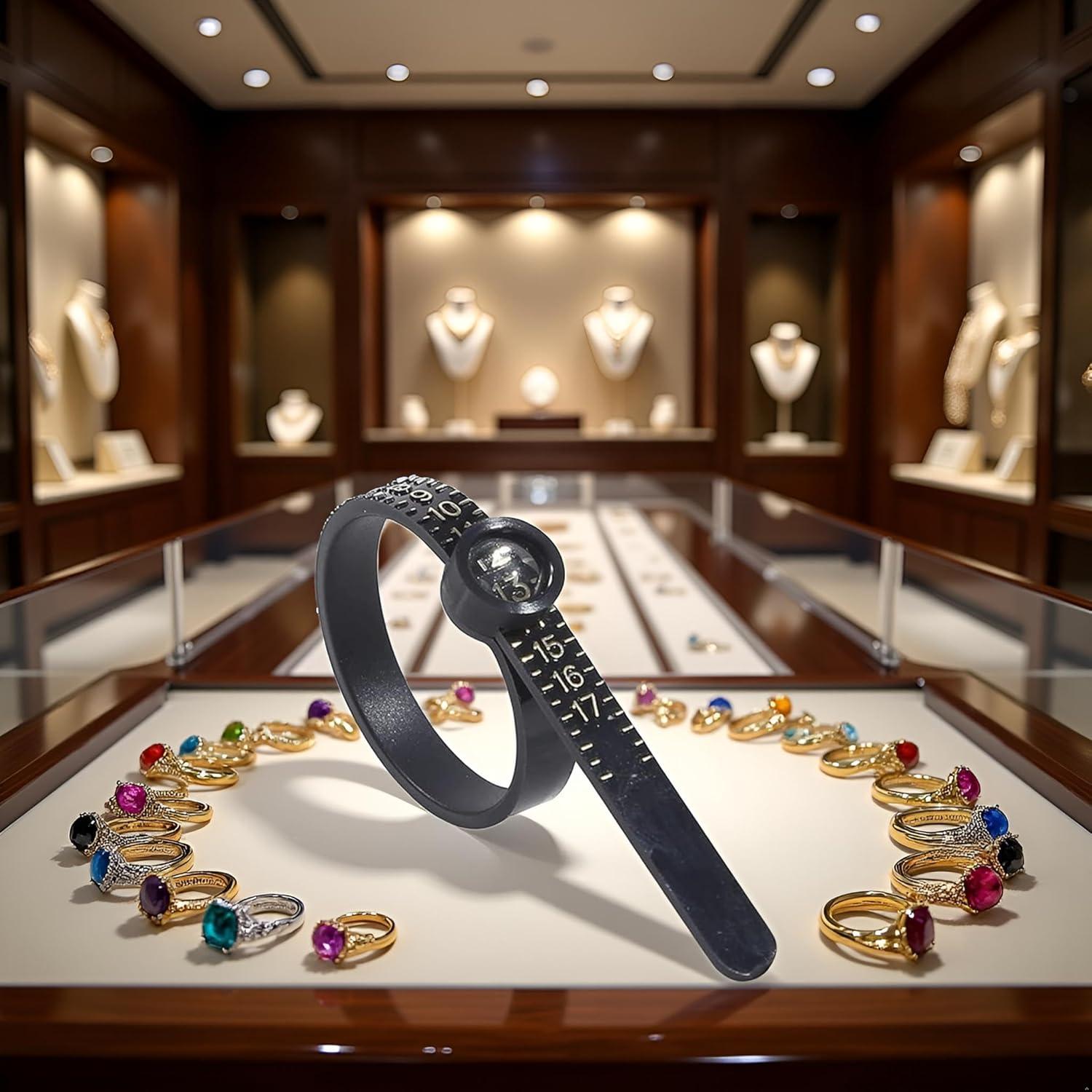 Medidor de Anillos Reutilizable Enyolidimk 1-17 con Lupa