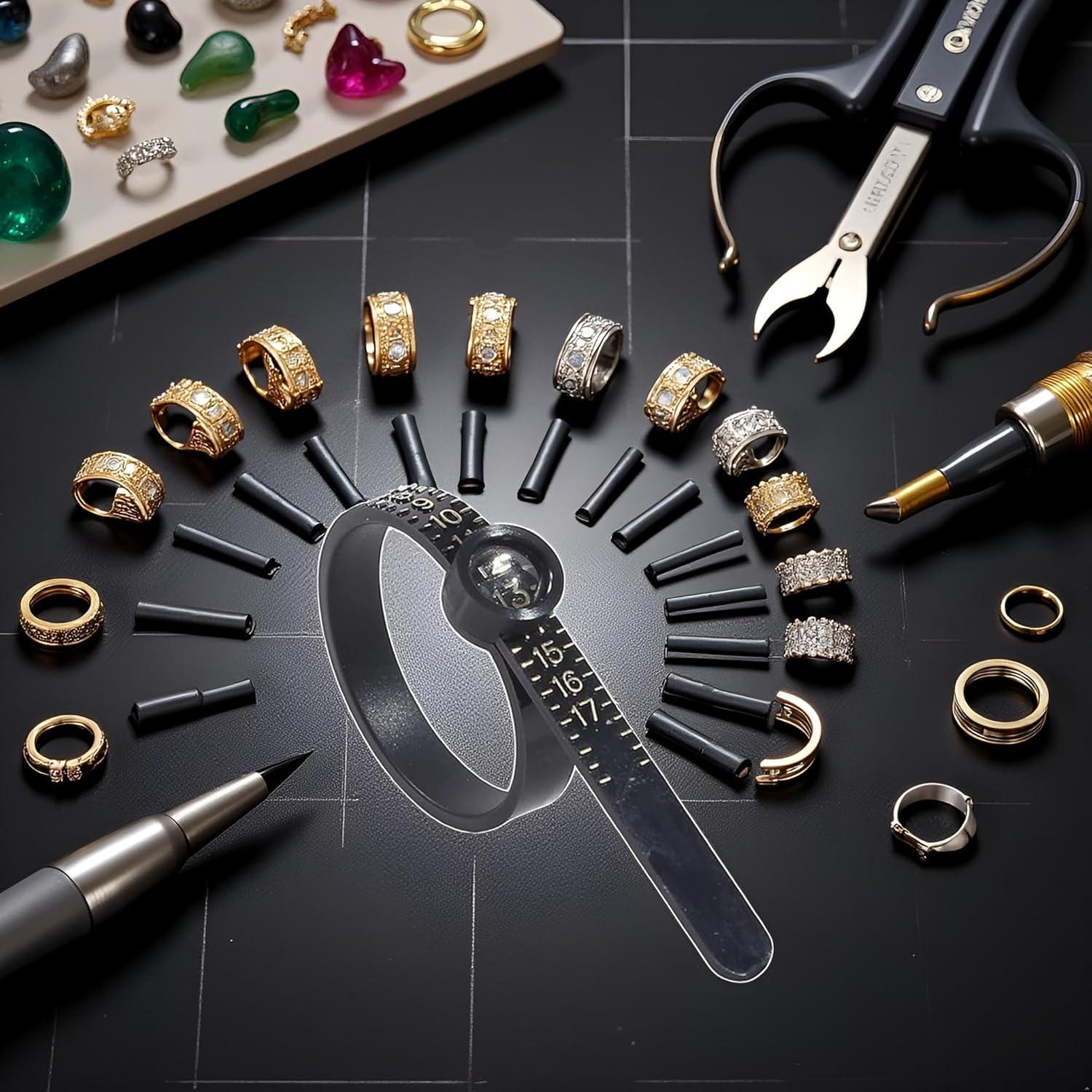 Medidor de Anillos Reutilizable Enyolidimk 1-17 con Lupa