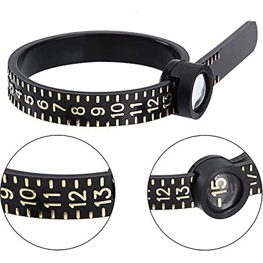 Medidor de Anillos Reutilizable Enyolidimk 1-17 con Lupa