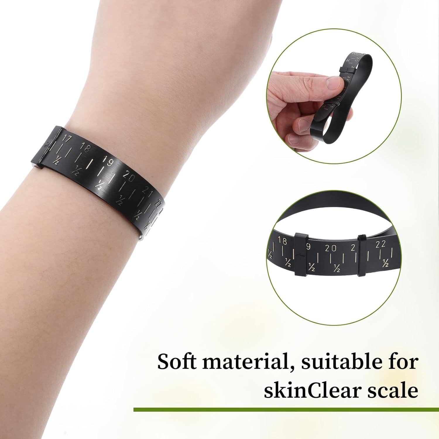 Medidor de Anillo y Pulsera Ptwola 4 Pcs Universal Negro