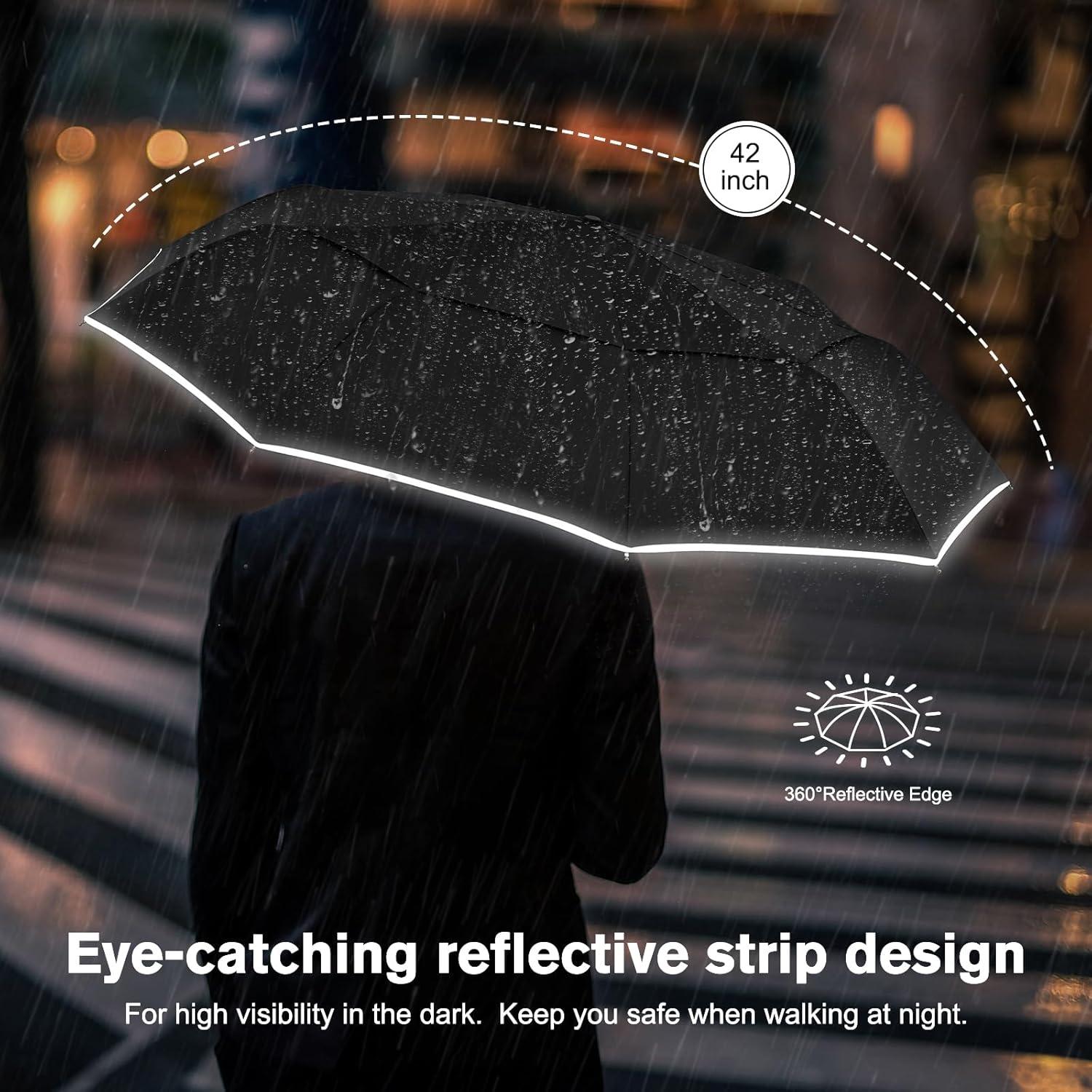 G4Free Paraguas Ecológico Plegable Automático 106 cm Negro