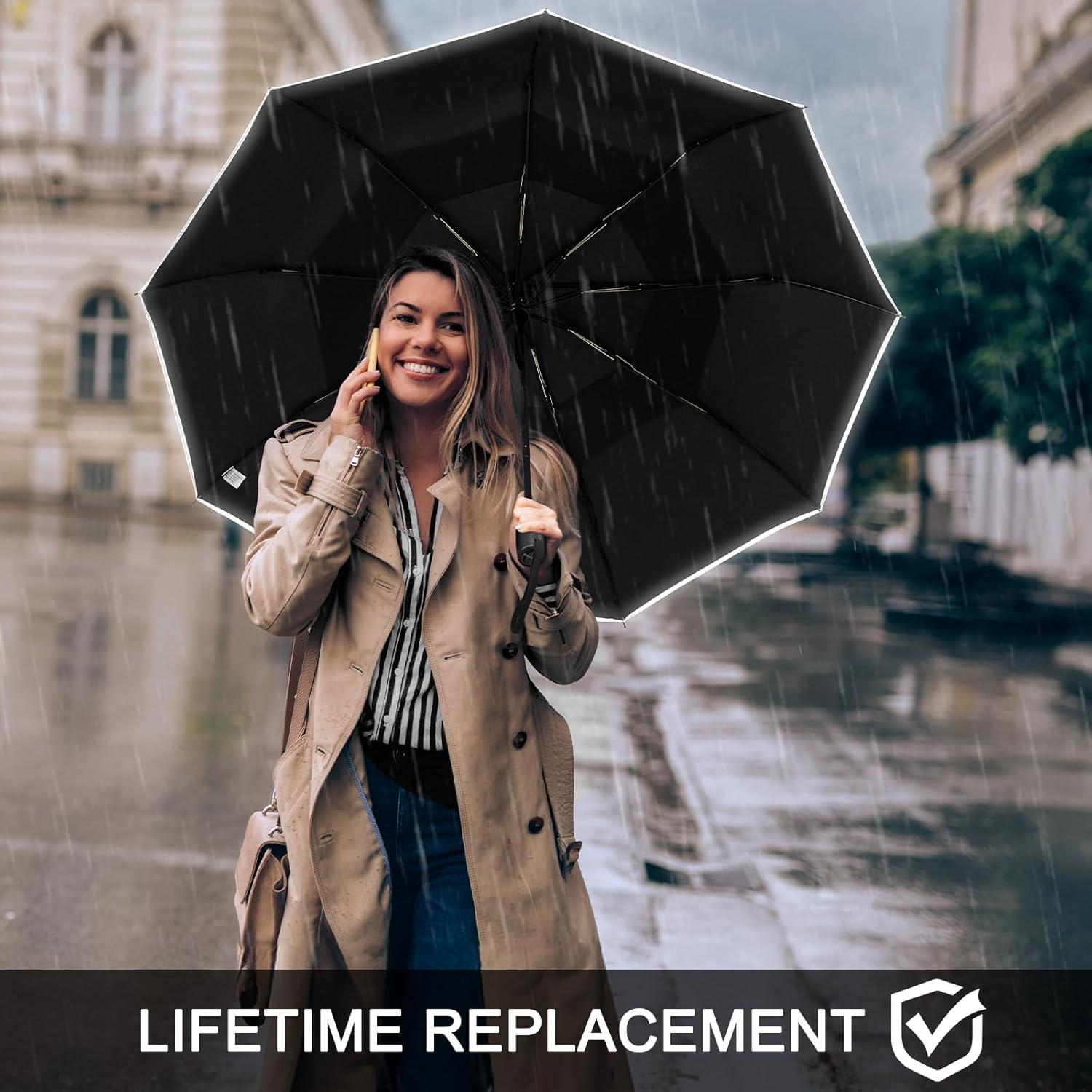 G4Free Paraguas Ecológico Plegable Automático 106 cm Negro