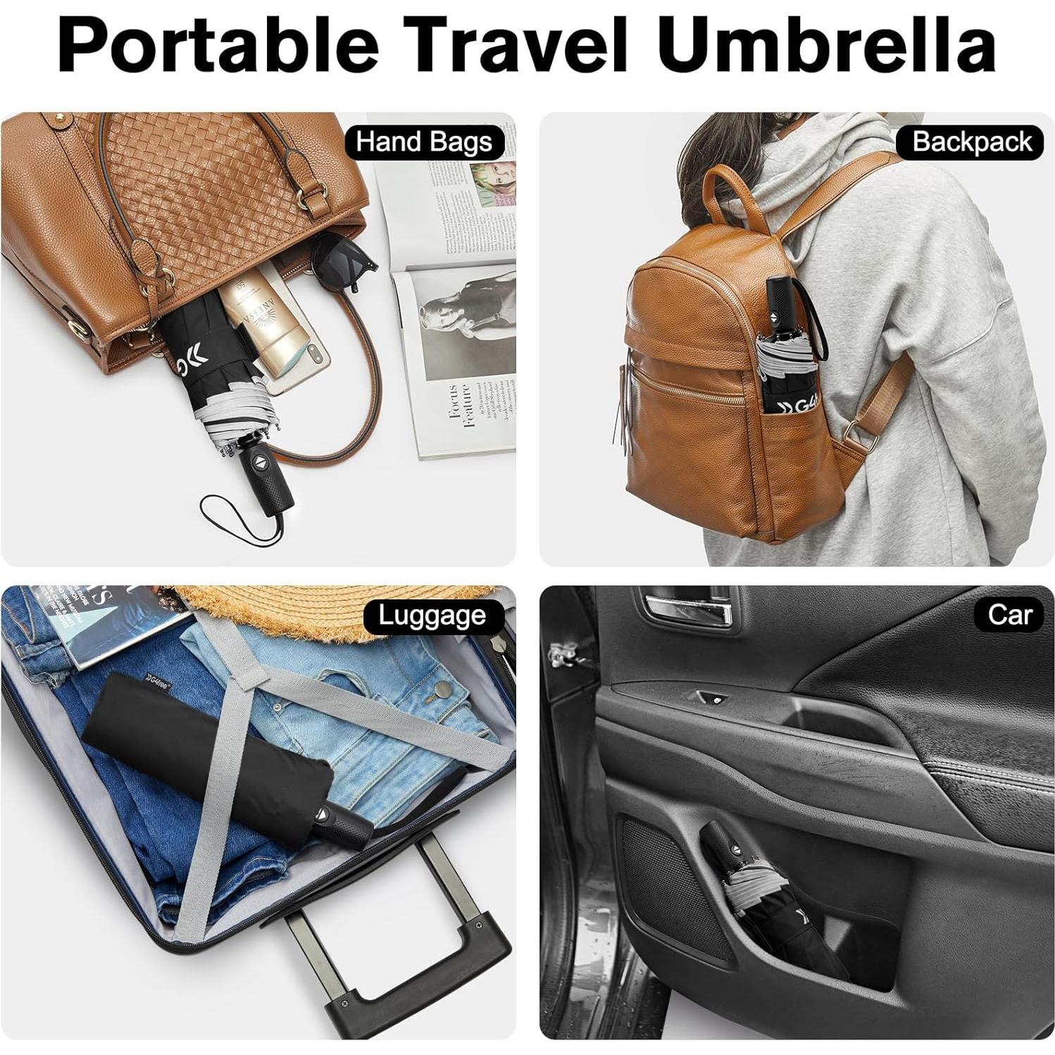 G4Free Paraguas Ecológico Plegable Automático 106 cm Negro