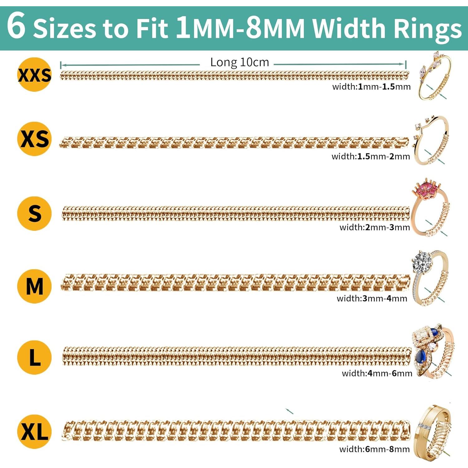 Ajustador de Tamaño de Anillo Kueroami - 12 Piezas Dorado