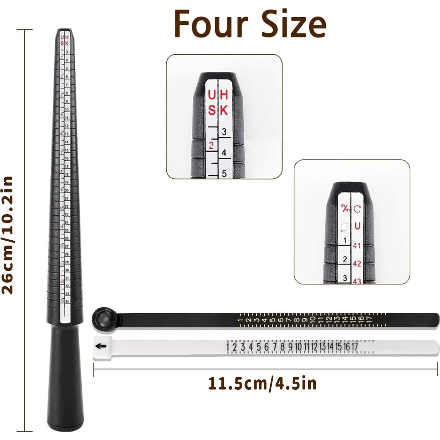 Kit de Medición de Tallas de Anillo IVICOO 7 Piezas US 1-17