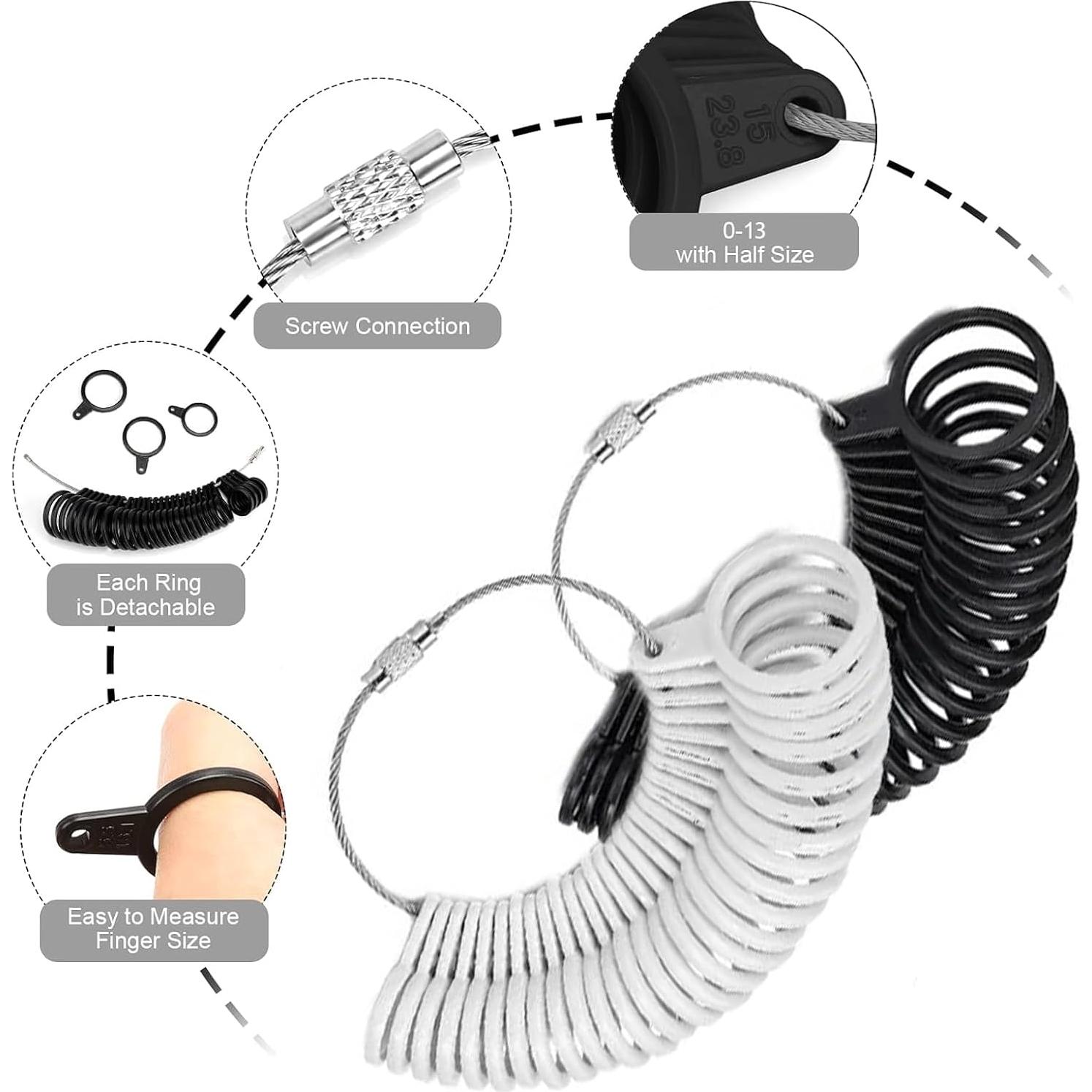 Kit de Medición de Tallas de Anillo IVICOO 7 Piezas US 1-17