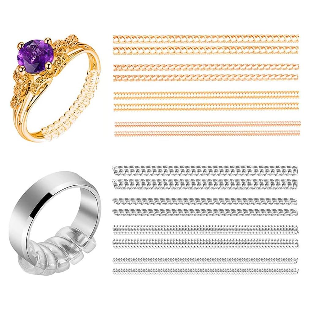 Ajustador de Tamaño de Anillo PUULWEK 16pcs Dorado y Plateado