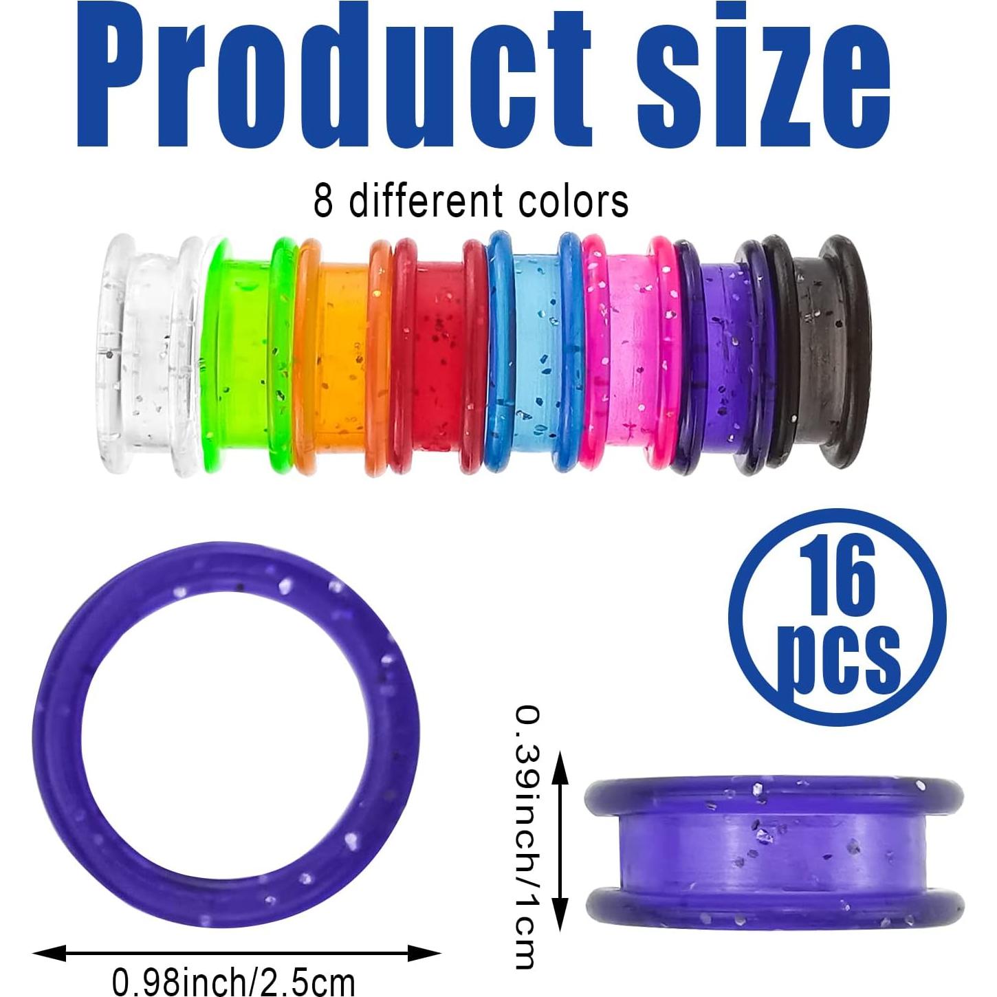16 Anillos de Silicona para Dedos Tijeras DonLeeving - Colores Variados