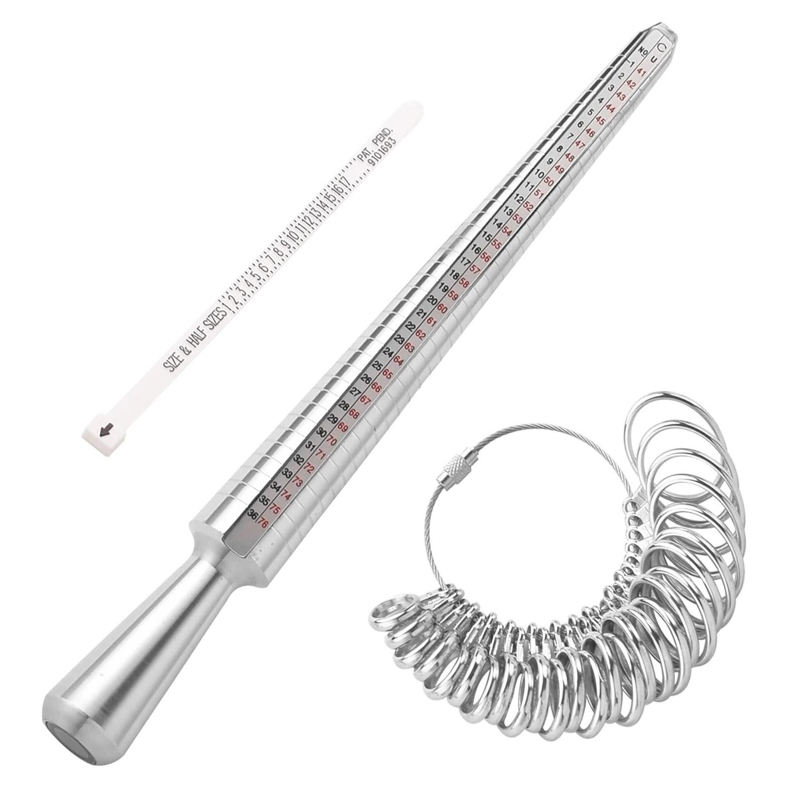 Juego de Medición de Tamaño de Anillo Awxevcik - Aluminio y Acero